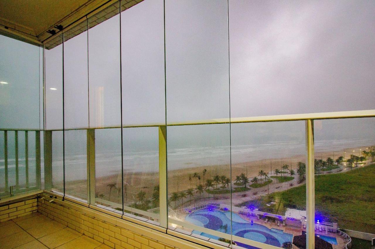 Apartamento Novíssimo Pé na Areia e Completo com Churrasqueira no Terraço e Vista Encantadora - Costa 12 Praia Grande  Exterior foto